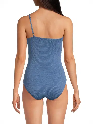 Change of Scenery Women's Kara Metallic Piqué One-Piece Swimsuit - Steel Blue Metallic Texture - Size Large | Thumbnail 5 Change of Scenery Women's Kara Metallic Piqué One-Piece Swimsuit - Steel Blue Metallic Texture - Size Large | Thumbnail 5