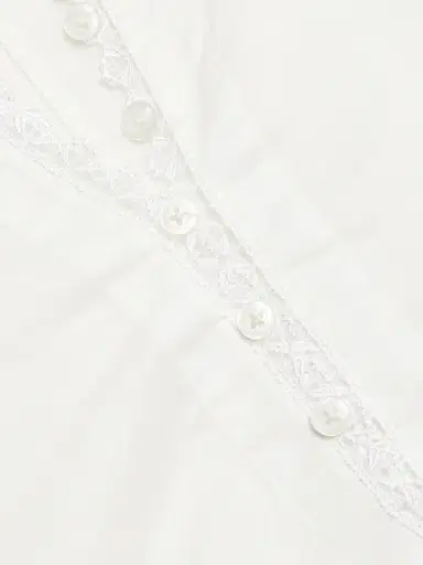 Pour Les Femmes Women's Valentina Lace-Trimmed Kaftan Nightie - White - Size XS | Thumbnail 6 Pour Les Femmes Women's Valentina Lace-Trimmed Kaftan Nightie - White - Size XS | Thumbnail 6