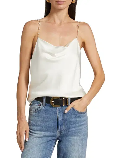 Cami NYC Women's Busy Cowlneck Silk-Blend Blouse - White | Thumbnail 3 Cami NYC Women's Busy Cowlneck Silk-Blend Blouse - White | Thumbnail 3