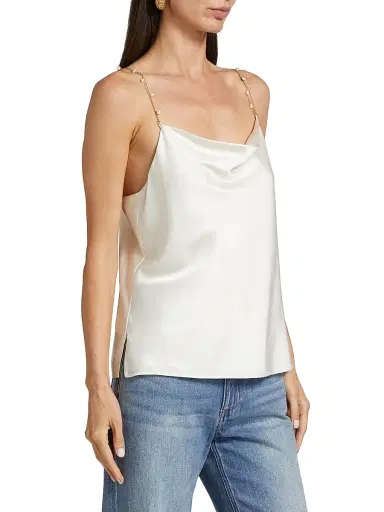 Cami NYC Women's Busy Cowlneck Silk-Blend Blouse - White | Thumbnail 4 Cami NYC Women's Busy Cowlneck Silk-Blend Blouse - White | Thumbnail 4