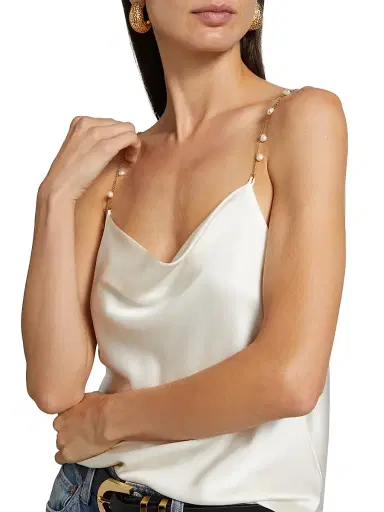 Cami NYC Women's Busy Cowlneck Silk-Blend Blouse - White | Thumbnail 6 Cami NYC Women's Busy Cowlneck Silk-Blend Blouse - White | Thumbnail 6