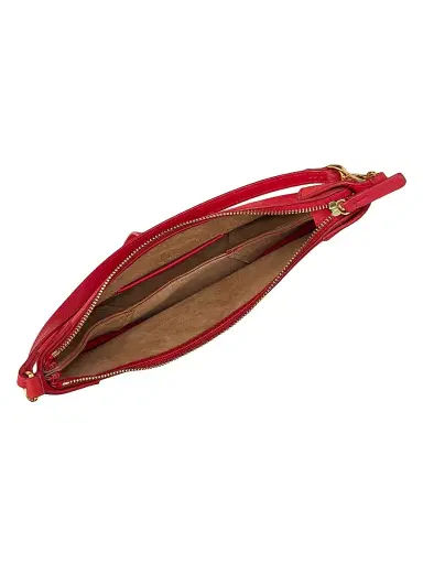 Polo Ralph Lauren Women's Polo ID Mini Suede Shoulder Bag - Geranium Red | Thumbnail 2 Polo Ralph Lauren Women's Polo ID Mini Suede Shoulder Bag - Geranium Red | Thumbnail 2