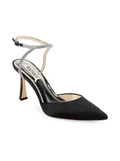 Badgley Mischka Women's Kamilah 80MM Embellished Satin Pumps - Black Satin | Thumbnail 2 Badgley Mischka Women's Kamilah 80MM Embellished Satin Pumps - Black Satin | Thumbnail 2