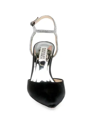 Badgley Mischka Women's Kamilah 80MM Embellished Satin Pumps - Black Satin | Thumbnail 4 Badgley Mischka Women's Kamilah 80MM Embellished Satin Pumps - Black Satin | Thumbnail 4