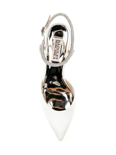 Badgley Mischka Women's Kamilah 80MM Embellished Satin Pumps - White Satin | Thumbnail 5 Badgley Mischka Women's Kamilah 80MM Embellished Satin Pumps - White Satin | Thumbnail 5