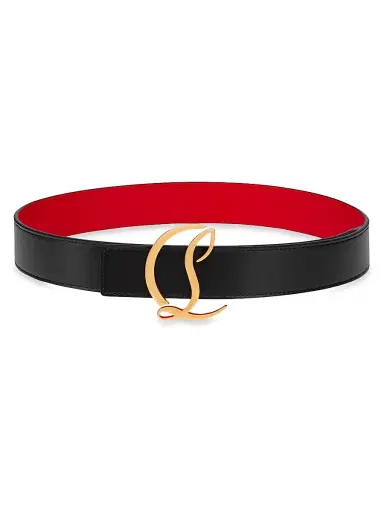 Christian Louboutin Women's CL Logo Leather Belt | Thumbnail 1 Christian Louboutin Women's CL Logo Leather Belt | Thumbnail 1