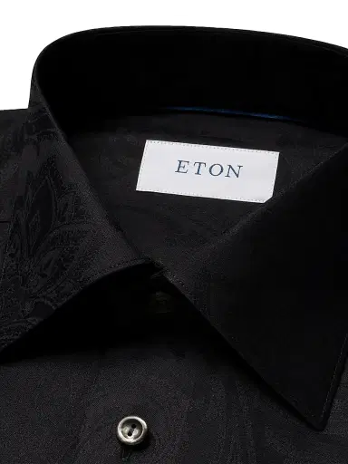 Eton Men's Contemporary-Fit Floral Jacquard Shirt - Black | Thumbnail 3 Eton Men's Contemporary-Fit Floral Jacquard Shirt - Black | Thumbnail 3