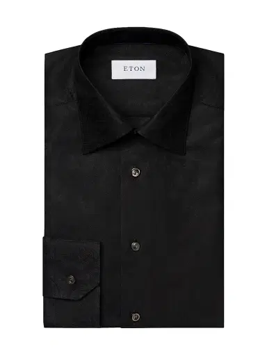Eton Men's Contemporary-Fit Floral Jacquard Shirt - Black | Thumbnail 1 Eton Men's Contemporary-Fit Floral Jacquard Shirt - Black | Thumbnail 1