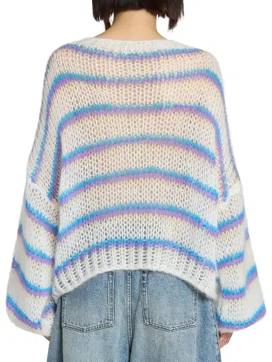 LOEWE Women's Anagram Mohair-Blend Sweater - White Multicolor | Thumbnail 5 LOEWE Women's Anagram Mohair-Blend Sweater - White Multicolor | Thumbnail 5