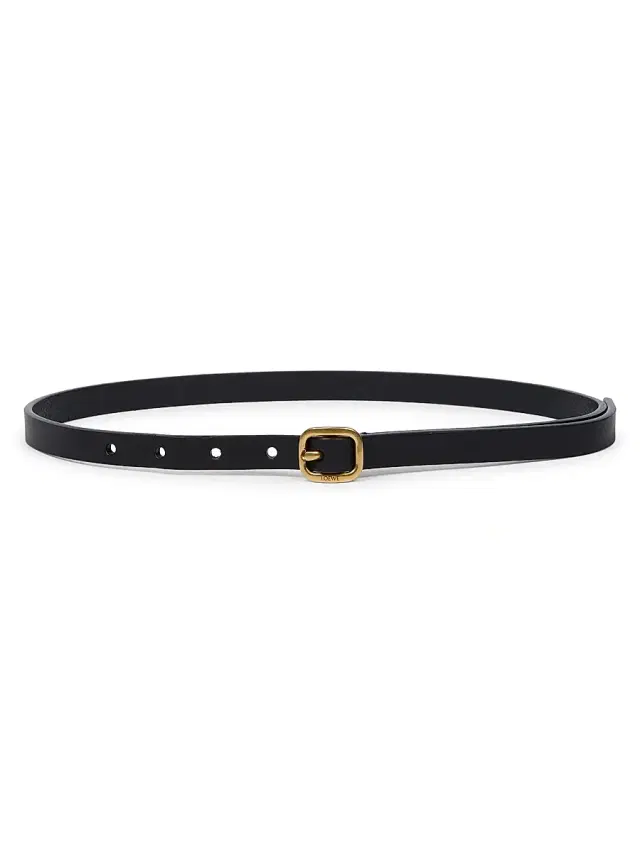 Women's Rounded Leather Belt - Black Women's Rounded Leather Belt - Black