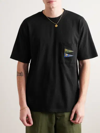 KAPITAL Logo-Appliquéd Cotton-Jersey T-Shirt - Men | Thumbnail 3 KAPITAL Logo-Appliquéd Cotton-Jersey T-Shirt - Men | Thumbnail 3