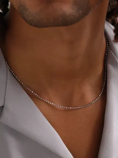 Alex Moss New York 18-inch 14-Karat White Gold Ball Chain Necklace - Men | Thumbnail 2 Alex Moss New York 18-inch 14-Karat White Gold Ball Chain Necklace - Men | Thumbnail 2