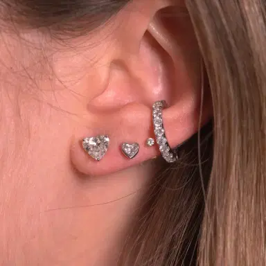 Wish Fine Jewelry 2.40ct Diamond 18K Gold Heart Shaped Stud Earrings | Thumbnail 2 Wish Fine Jewelry 2.40ct Diamond 18K Gold Heart Shaped Stud Earrings | Thumbnail 2