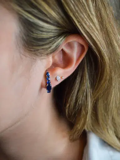 Wish Fine Jewelry 2.50ct Sapphire 18K Gold Climber Earrings | Thumbnail 2 Wish Fine Jewelry 2.50ct Sapphire 18K Gold Climber Earrings | Thumbnail 2