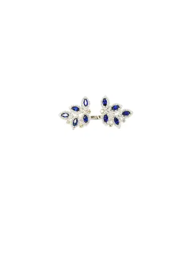 Wish Fine Jewelry 2.77ct Diamond Sapphire 18K Gold Leaf Ring | Thumbnail 1 Wish Fine Jewelry 2.77ct Diamond Sapphire 18K Gold Leaf Ring | Thumbnail 1