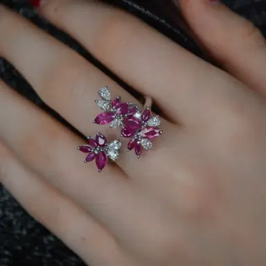 Wish Fine Jewelry 2.7ct Diamond Ruby 18K Gold Bypass Ring | Thumbnail 2 Wish Fine Jewelry 2.7ct Diamond Ruby 18K Gold Bypass Ring | Thumbnail 2