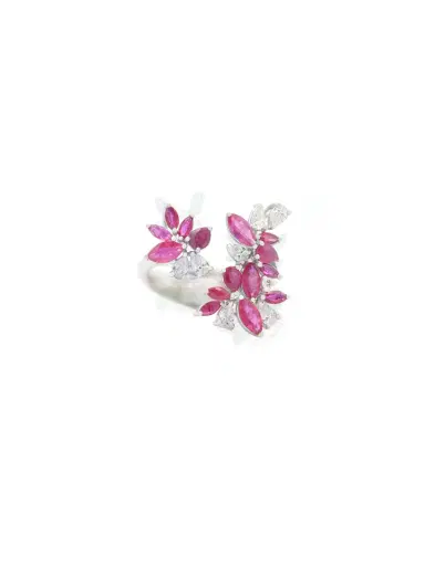Wish Fine Jewelry 2.7ct Diamond Ruby 18K Gold Bypass Ring | Thumbnail 1 Wish Fine Jewelry 2.7ct Diamond Ruby 18K Gold Bypass Ring | Thumbnail 1