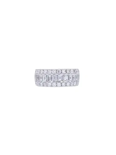 Wish Fine Jewelry 2.80ct Diamond 18K Gold Three Row Ring | Thumbnail 1 Wish Fine Jewelry 2.80ct Diamond 18K Gold Three Row Ring | Thumbnail 1