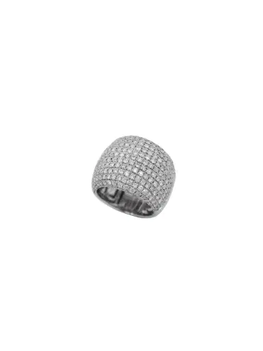 Wish Fine Jewelry 3.65ct Diamond 18K Gold Large Pave Dome Ring | Thumbnail 4 Wish Fine Jewelry 3.65ct Diamond 18K Gold Large Pave Dome Ring | Thumbnail 4