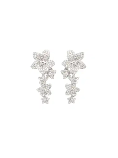 Wish Fine Jewelry 4.15ct Diamond 18K Gold Flower Cascade Earrings | Thumbnail 1 Wish Fine Jewelry 4.15ct Diamond 18K Gold Flower Cascade Earrings | Thumbnail 1