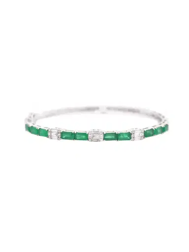 Wish Fine Jewelry 4.21ct Emerald and Diamond 18K Gold Bracelet | Thumbnail 1 Wish Fine Jewelry 4.21ct Emerald and Diamond 18K Gold Bracelet | Thumbnail 1