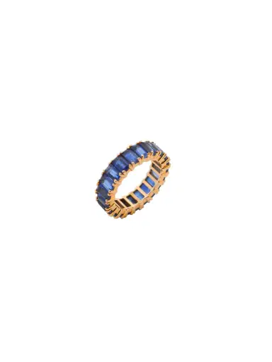 Wish Fine Jewelry 4.50ct Sapphire 14K Gold Eternity Band Ring | Thumbnail 1 Wish Fine Jewelry 4.50ct Sapphire 14K Gold Eternity Band Ring | Thumbnail 1