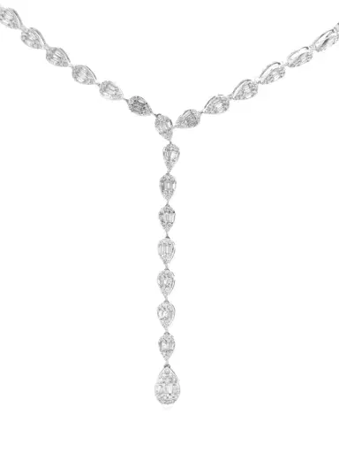 Wish Fine Jewelry 4.74ct Diamond 14K Gold Invisible Set Lariat Necklace | Thumbnail 2 Wish Fine Jewelry 4.74ct Diamond 14K Gold Invisible Set Lariat Necklace | Thumbnail 2