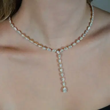 Wish Fine Jewelry 4.74ct Diamond 14K Gold Invisible Set Lariat Necklace | Thumbnail 3 Wish Fine Jewelry 4.74ct Diamond 14K Gold Invisible Set Lariat Necklace | Thumbnail 3