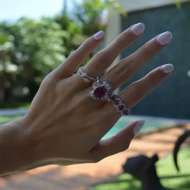 Wish Fine Jewelry 4.80ct Diamond Ruby 18K Gold Eternity Ring | Thumbnail 2 Wish Fine Jewelry 4.80ct Diamond Ruby 18K Gold Eternity Ring | Thumbnail 2