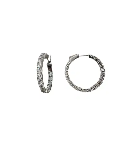 Wish Fine Jewelry 4.85ct Diamond 18K Gold Inside Outside Hoop Earrings | Thumbnail 1 Wish Fine Jewelry 4.85ct Diamond 18K Gold Inside Outside Hoop Earrings | Thumbnail 1