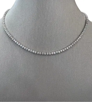 Wish Fine Jewelry 5.01ct Diamond 18K Gold Tennis Necklace 4 Prongs | Thumbnail 1 Wish Fine Jewelry 5.01ct Diamond 18K Gold Tennis Necklace 4 Prongs | Thumbnail 1