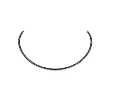 Wish Fine Jewelry 5.09ct Black Diamond 18K Gold Stationed Tennis Necklace | Thumbnail 2 Wish Fine Jewelry 5.09ct Black Diamond 18K Gold Stationed Tennis Necklace | Thumbnail 2