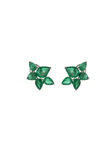 Wish Fine Jewelry 6.90ct Sapphire 18K Gold Cluster Earrings | Thumbnail 2 Wish Fine Jewelry 6.90ct Sapphire 18K Gold Cluster Earrings | Thumbnail 2