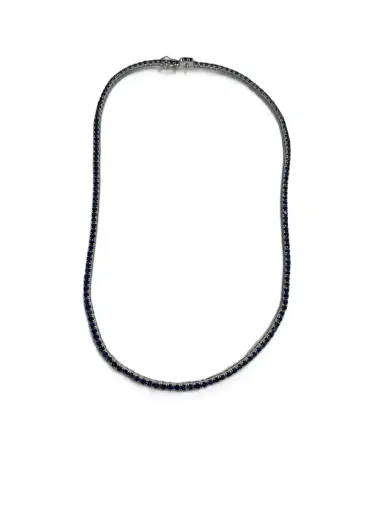 Wish Fine Jewelry 9.0ct Sapphire 18K Gold Tennis Necklace | Thumbnail 1 Wish Fine Jewelry 9.0ct Sapphire 18K Gold Tennis Necklace | Thumbnail 1