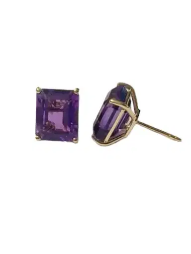 Wish Fine Jewelry Amethyst 18K Gold Stud Earrings | Thumbnail 2 Wish Fine Jewelry Amethyst 18K Gold Stud Earrings | Thumbnail 2