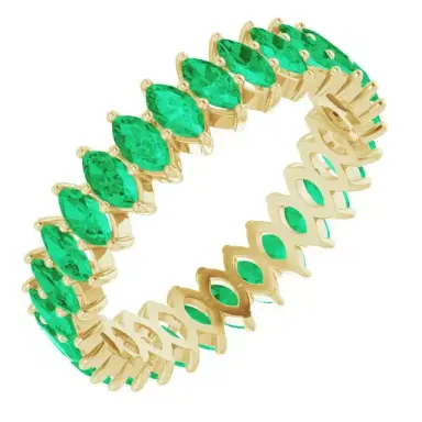 Wish Fine Jewelry Emerald Marquise Cut Yellow Gold Ring | Thumbnail 1 Wish Fine Jewelry Emerald Marquise Cut Yellow Gold Ring | Thumbnail 1