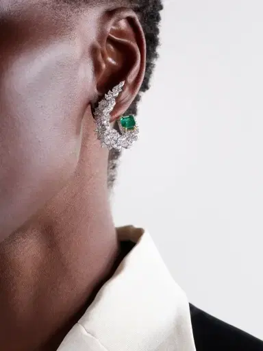 YEPREM 18-karat White And Yellow Gold, Emerald And Diamond Earrings | Thumbnail 2 YEPREM 18-karat White And Yellow Gold, Emerald And Diamond Earrings | Thumbnail 2