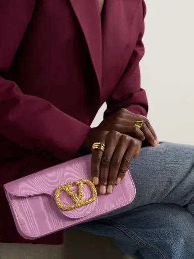 Valentino Garavani Locò Embellished Moire Clutch | Thumbnail 2 Valentino Garavani Locò Embellished Moire Clutch | Thumbnail 2