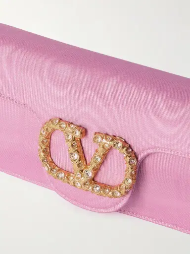 Valentino Garavani Locò Embellished Moire Clutch | Thumbnail 4 Valentino Garavani Locò Embellished Moire Clutch | Thumbnail 4