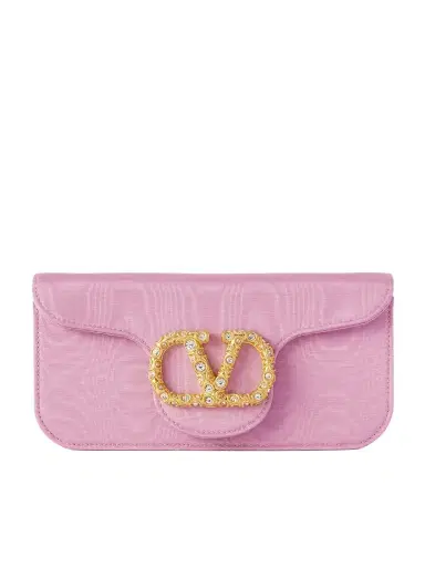 Valentino Garavani Locò Embellished Moire Clutch | Thumbnail 1 Valentino Garavani Locò Embellished Moire Clutch | Thumbnail 1