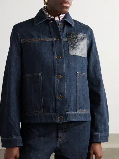 Loewe Leather-trimmed Denim Jacket | Thumbnail 3 Loewe Leather-trimmed Denim Jacket | Thumbnail 3