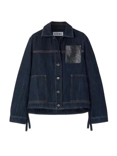 Loewe Leather-trimmed Denim Jacket | Thumbnail 1 Loewe Leather-trimmed Denim Jacket | Thumbnail 1