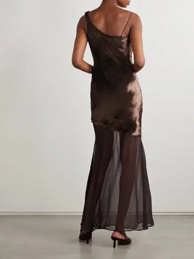 Staud Beaton Draped Velvet And Chiffon Gown | Thumbnail 3 Staud Beaton Draped Velvet And Chiffon Gown | Thumbnail 3