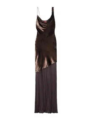 Staud Beaton Draped Velvet And Chiffon Gown | Thumbnail 1 Staud Beaton Draped Velvet And Chiffon Gown | Thumbnail 1