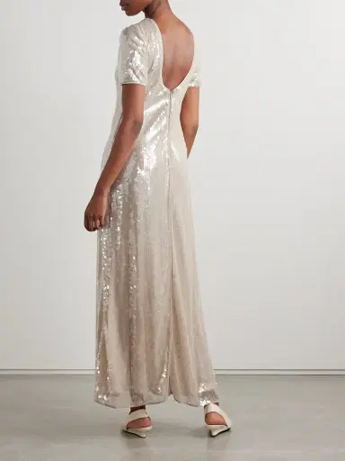 Staud Safi Gathered Sequined Tulle Maxi Dress | Thumbnail 3 Staud Safi Gathered Sequined Tulle Maxi Dress | Thumbnail 3