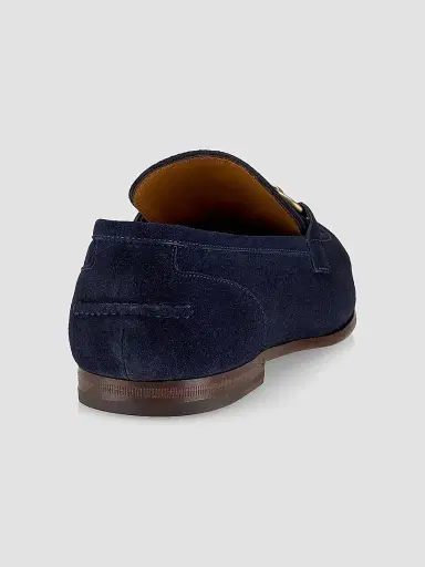 Gucci Men's Jordaan Horsebit Suede Mocassins - Navy - Size 7.5 | Thumbnail 3 Gucci Men's Jordaan Horsebit Suede Mocassins - Navy - Size 7.5 | Thumbnail 3