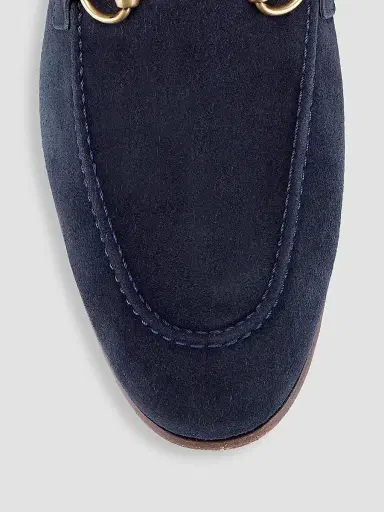 Gucci Men's Jordaan Horsebit Suede Mocassins - Navy - Size 7.5 | Thumbnail 4 Gucci Men's Jordaan Horsebit Suede Mocassins - Navy - Size 7.5 | Thumbnail 4
