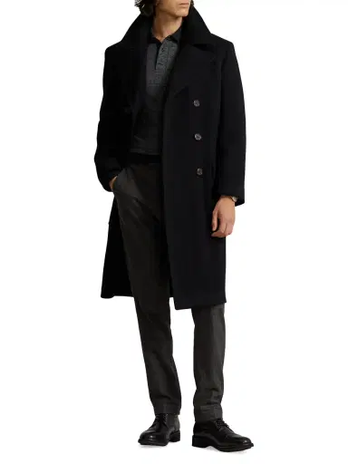 Polo Ralph Lauren Men's Wool Double-Breasted Coat | Thumbnail 1 Polo Ralph Lauren Men's Wool Double-Breasted Coat | Thumbnail 1