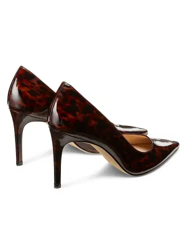 Stuart Weitzman Women's Power 85MM Tortoiseshell Patent Leather Pumps - Dark Brown | Thumbnail 3 Stuart Weitzman Women's Power 85MM Tortoiseshell Patent Leather Pumps - Dark Brown | Thumbnail 3
