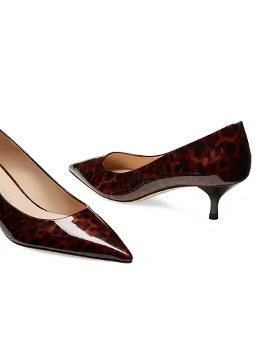 Stuart Weitzman Women's Stuart Power 50MM Gloss Tortoise Pumps - Dark Brown | Thumbnail 4 Stuart Weitzman Women's Stuart Power 50MM Gloss Tortoise Pumps - Dark Brown | Thumbnail 4